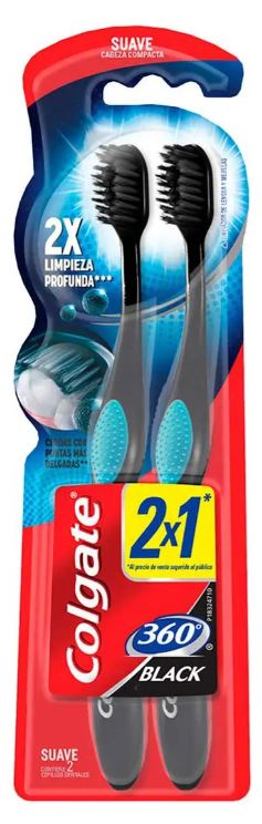 COLGATE CEP.DTAL 360º CARBON MEDIO X 2 U.