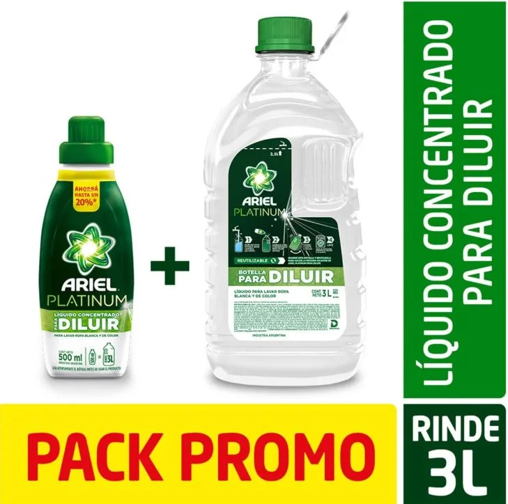 ARIEL J.LIQUIDO P/DILUIR X 500 ML.+ BIDON (4)